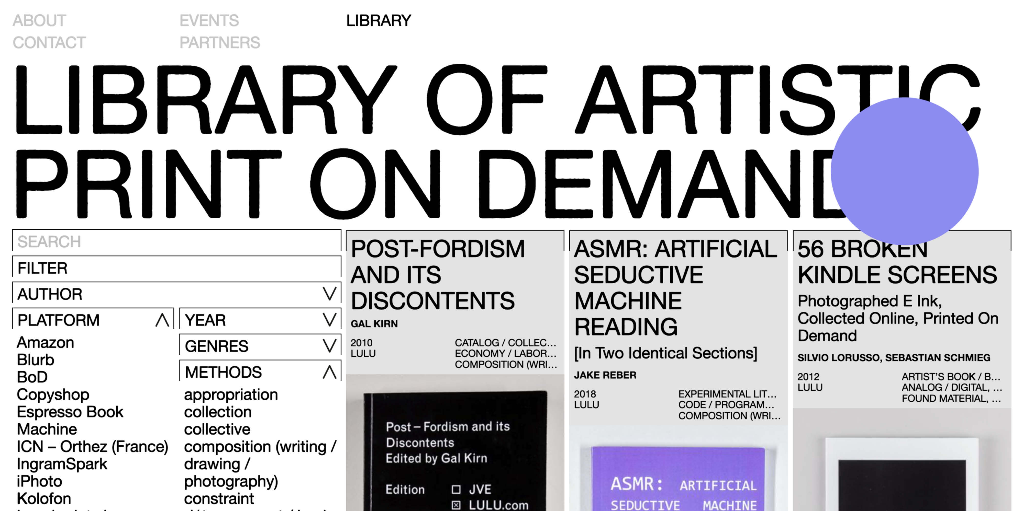 Cover image for Library of Artistic Print on Demand